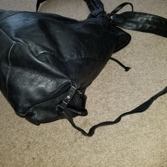 b8,219 Simon Backpack Black Leather Bag Tote Purse - Picture 5 of 8